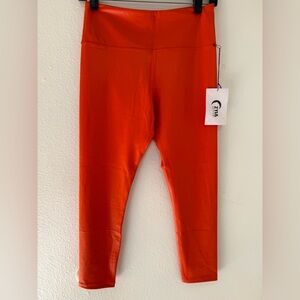 ZYIA Vibrant Orange Metallic Leggings